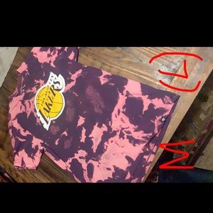 Lakers custom acid washed T-shirt.
